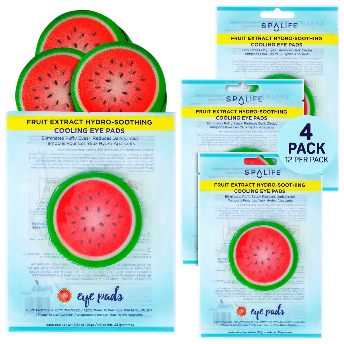SpaLife watermelon cooling eye pads pack ready for daily hydration and refreshment