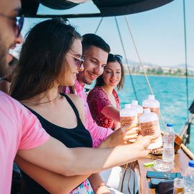 SpareCruise reusable plastic bottles reduce waste on many trips
