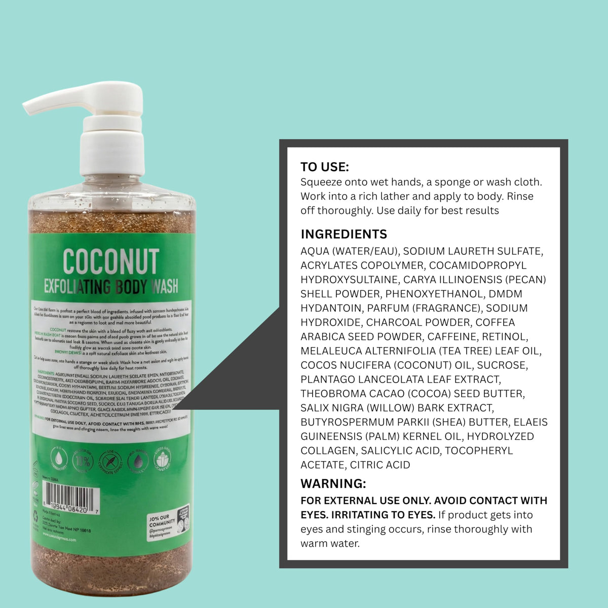 SpaScriptions 32 oz bottle shown on shower shelf, ideal for family use