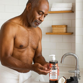 SpaScriptions ph-balanced formula closeup indicating skin-friendly daily cleanse