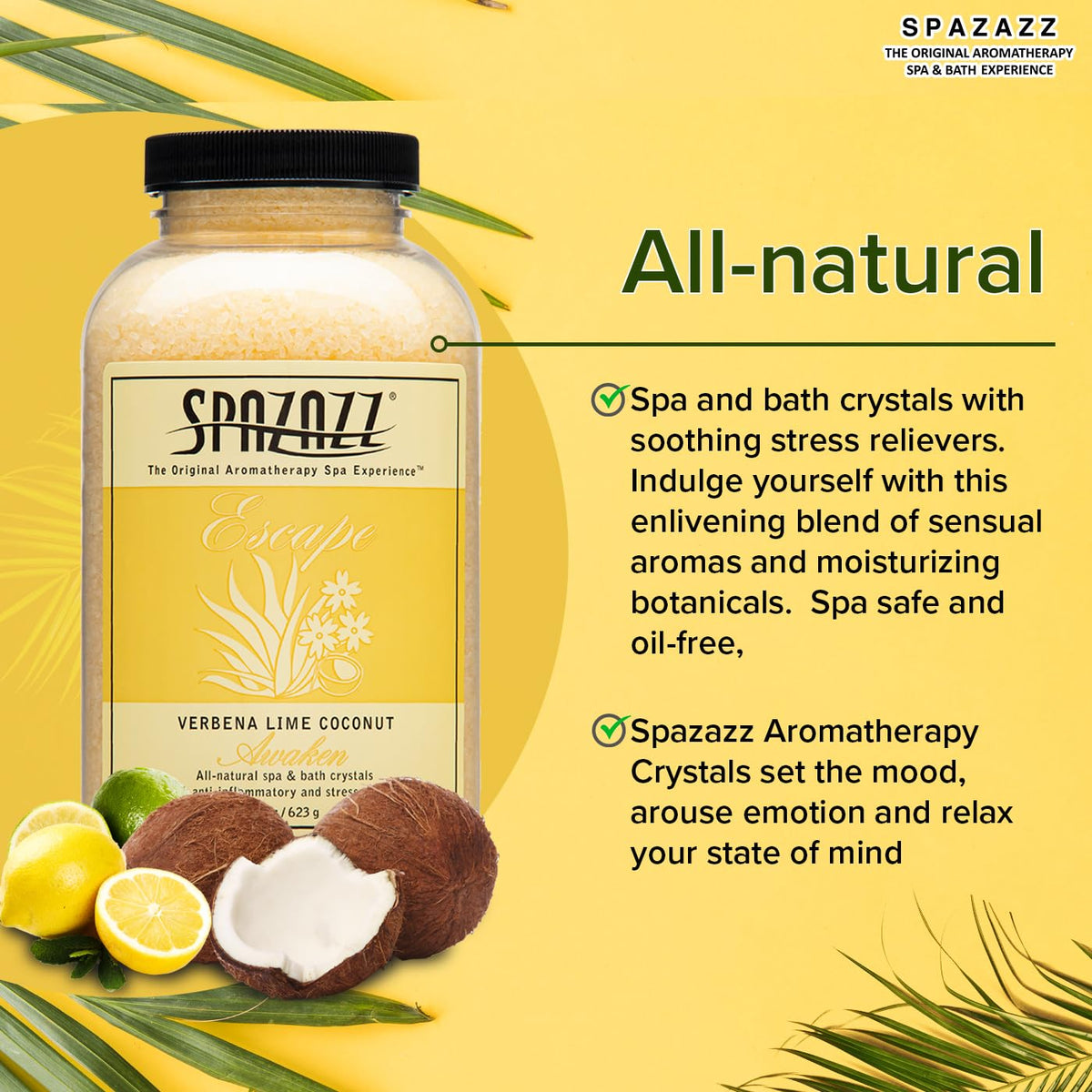 Spazazz 7377C lime coconut closeup emphasizes bright citrus and tropical notes.