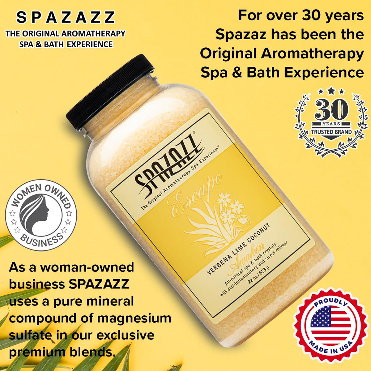 Spazazz 7377C magnesium-sulfate closeup shows mineral blend for a luxurious soak.