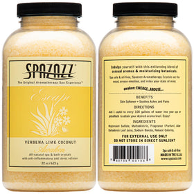 Spazazz 7377C spa crystals pour shows aroma release for a soothing soak.