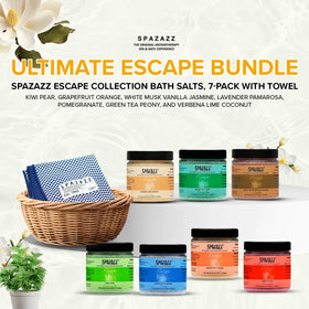 Spazazz lime coconut salt for refreshing, revitalizing bath moments.