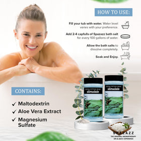 Spazazz Eucalyptus Mint crystals used as exfoliating scrub for skin care