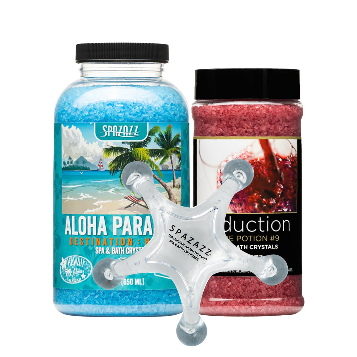 Spazazz Love Potion 9 Seduction bottle for a romantic soak with enticing aroma.