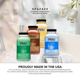 Spazazz USA-made branding on packaging signals heritage and quality