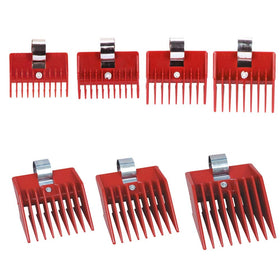 Speed O Guide universal clipper attachments set with seven guards for precise fades.