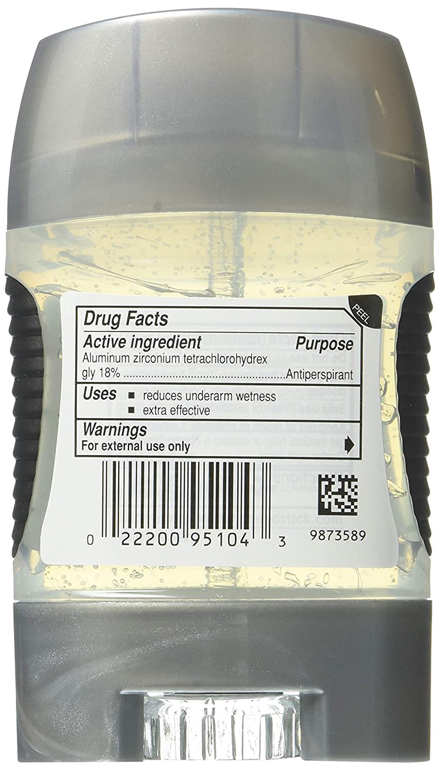 Speed Stick Power Clear Gel twist-up mechanism for easy, controlled dispensing.