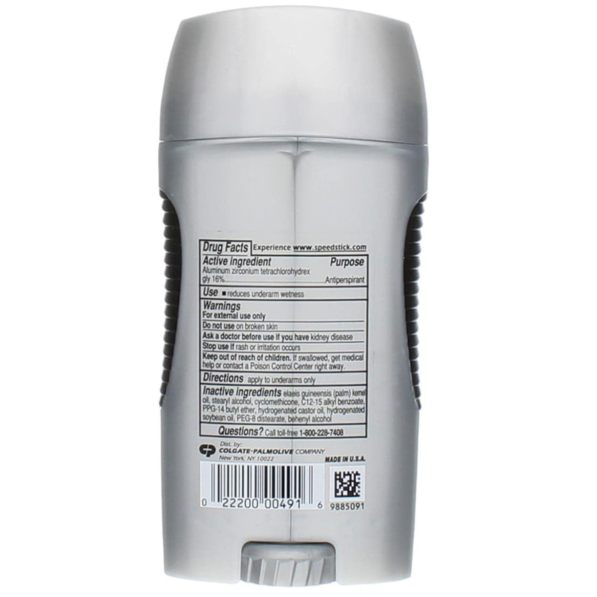 Speed Stick Power Unscented deodorant back view with 8-pack emphasis.