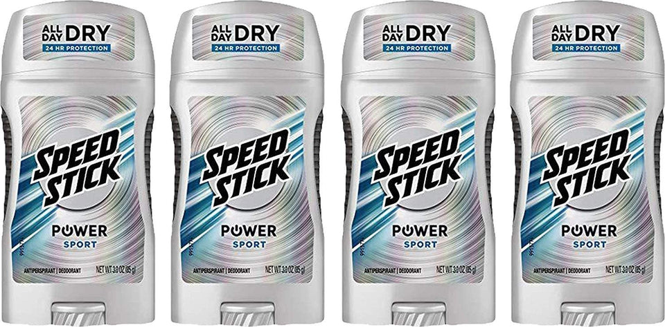 Speed Stick Power unscented deodorant bottle delivers all-day odor protection.