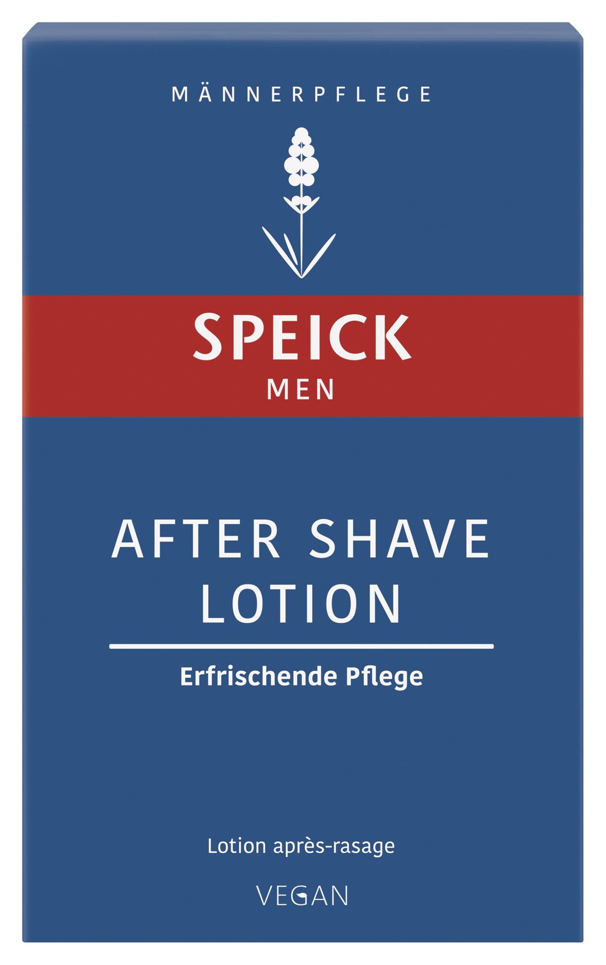 Speick After Shave Lotion ingredients closeup, highlighting witch hazel for gentle toning.