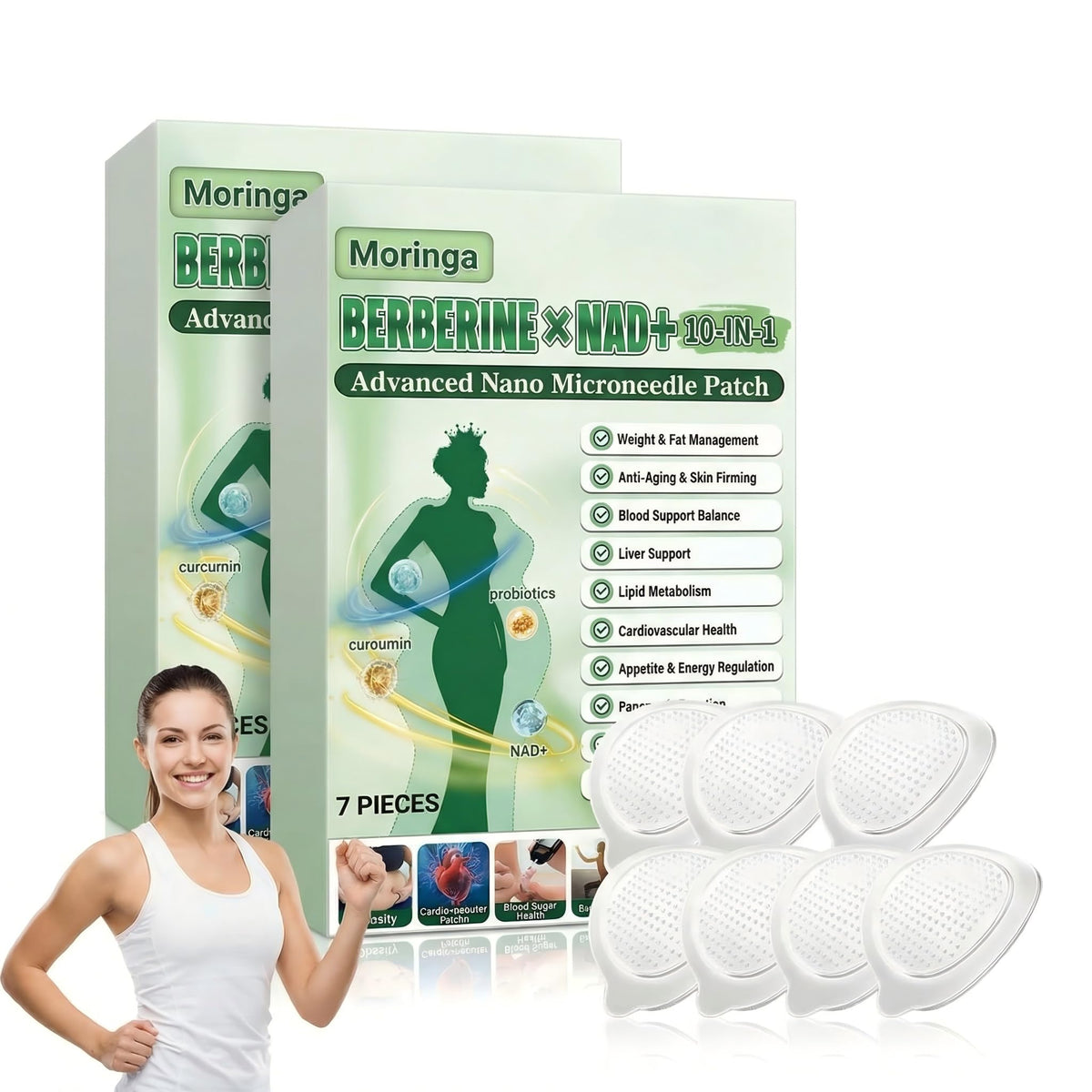 Spetime Moringa Berberine Patch invisible adhesion for discreet daily wear.