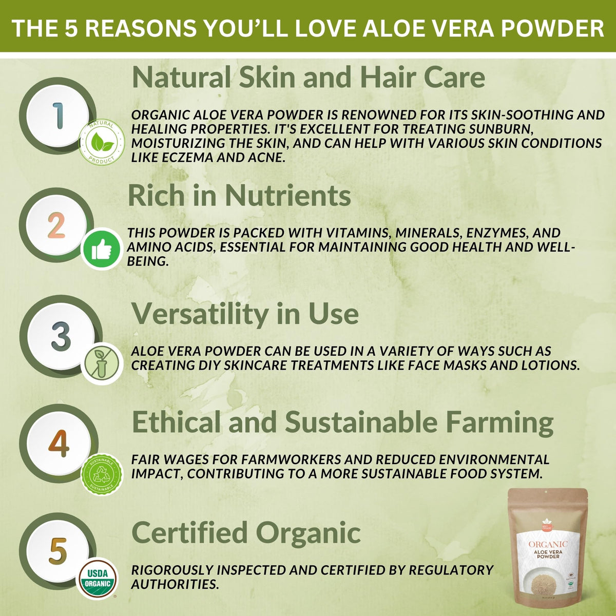 SPICY ORGANIC Aloe Vera Powder face mask mix ready for application.