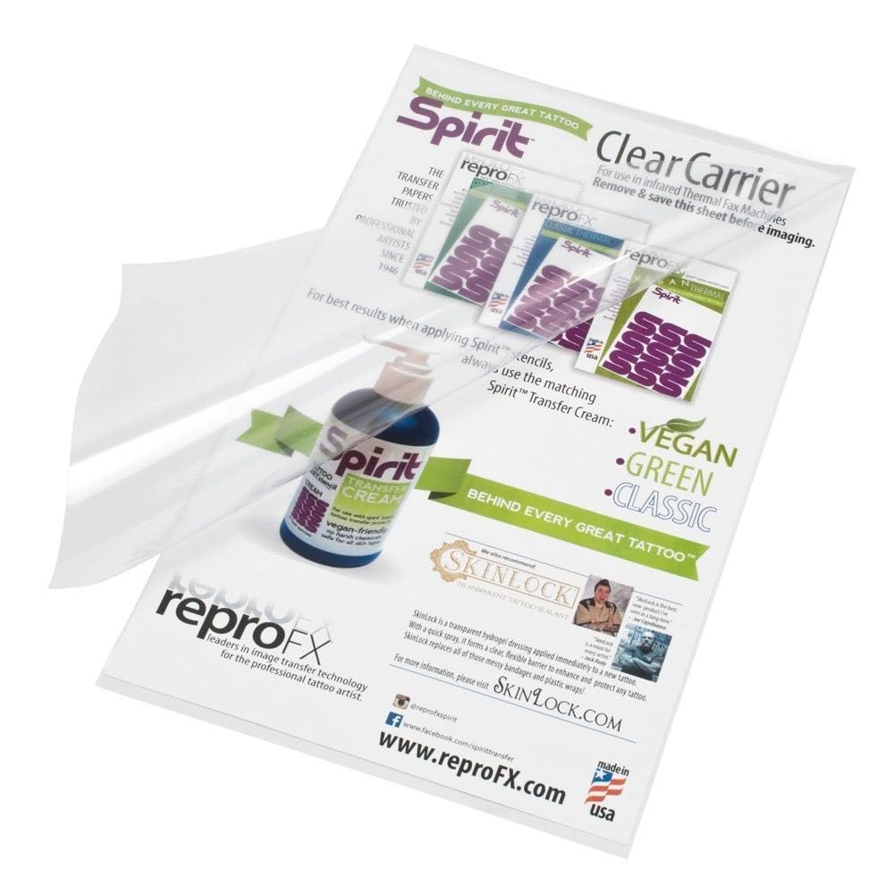 Spirit Tattoo Clear Carrier 14inch enables precise stencil alignment for clean transfers