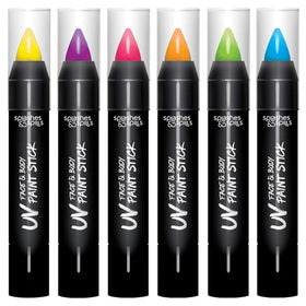Splashes & Spills UV paint stick in blue glows under UV light for bold cosplay.