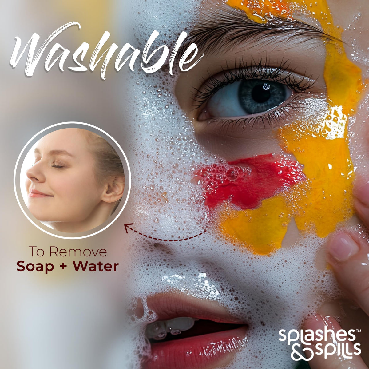Splashes & Spills UV paint stick purple lights up under UV for dramatic character details.