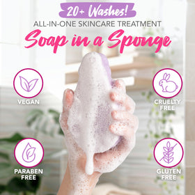 Textured side used for exfoliation and cellulite-prone area massage.
