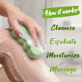 Spongeables Cool Cucumber sponge activated by water for foamy cleanse.