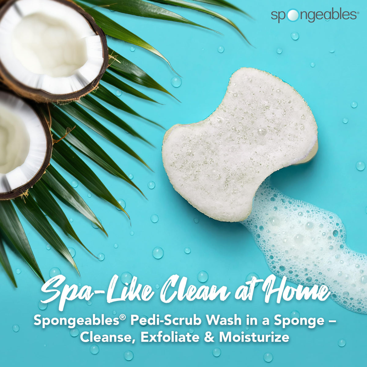 Dual-textured sponge for cleansing and exfoliating the feet