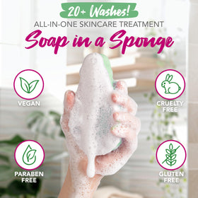 Spongeables sponge delivers olive oil and vitamin E hydration