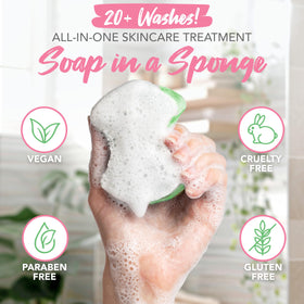 Soft side of Spongeables Pedi Scrub for cleansing and moisturizing feet