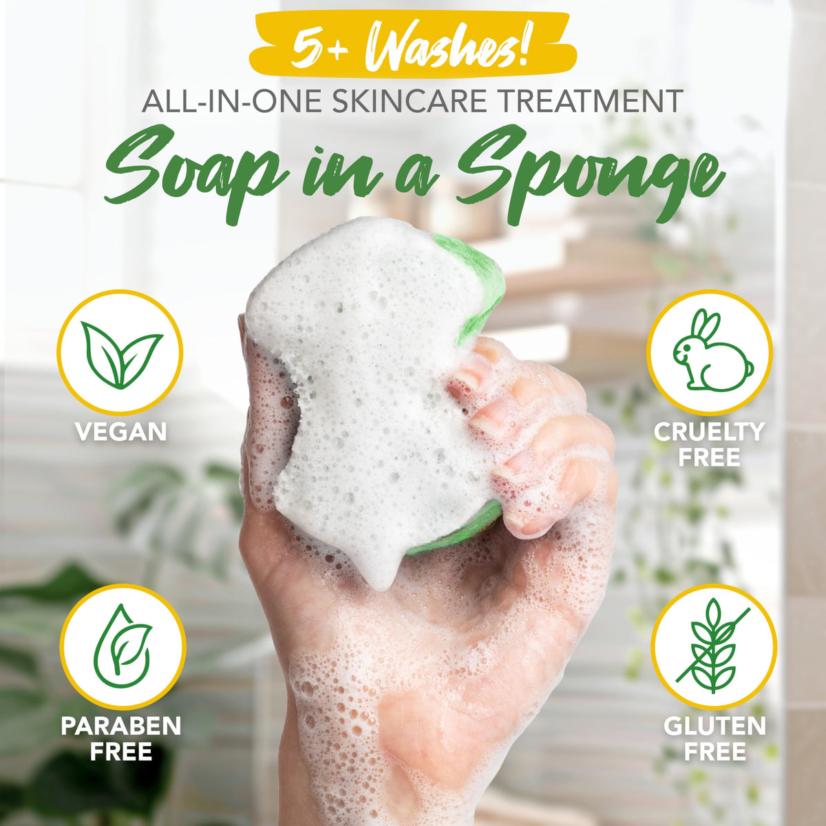 Spongeables Pedi Scrub soft side cleanses and moisturizes feet.