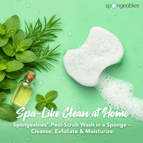 Textured side of Spongeables Pedi Scrub for effective foot exfoliation