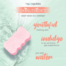 Spongeables Sweet Grapefruit sponge delivers olive oil hydration for softer skin.