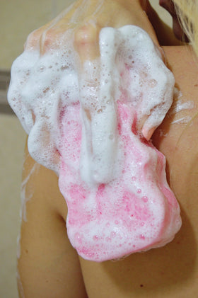 Spongeables Sweet Grapefruit sponge with Vitamin E nourishes during use.
