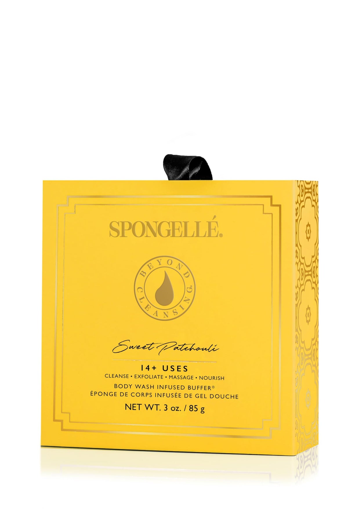 Spongelle built-in body wash sponge closeup for convenient cleansing.