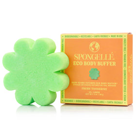 SPONGELLÉ Fresh Tangerine Eco Buffer front view with exfoliating cleanse benefits
