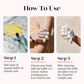 SPONGELLÉ Pink Aloe Eco Buffer under-water use releasing cleansing bubbles