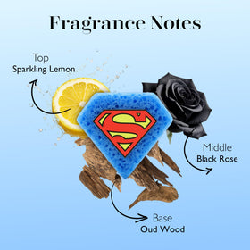 Spongellé Superman Citrus Buffer in action shows activated lather and texture.