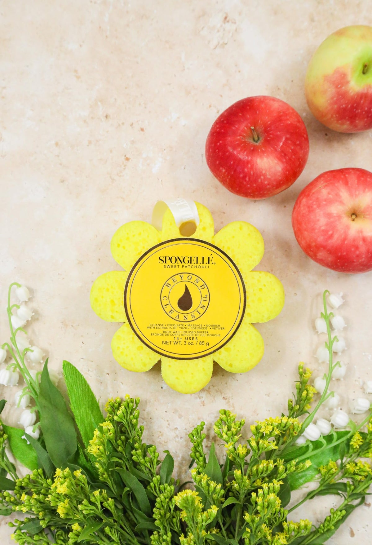 SPONGELLÉ Sweet Patchouli Wild Flower sponge lasting 14+ washes for daily refresh