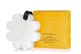 Spongelle Sweet Patchouli Wild Flower bath sponge with box for gifting.