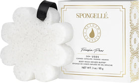 SPONGELLÉ built-in wash on sponge delivers cleanser during shower routines.