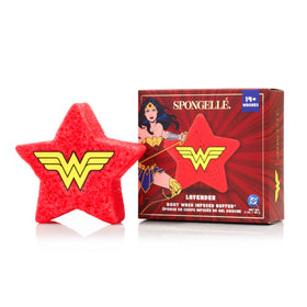 SPONGELLÉ Wonder Woman Lavender Buffer packaging showcases licensed DC product