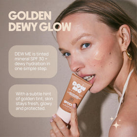 Spooge Dew Me face and neck sunblock for everyday protection with a light tint