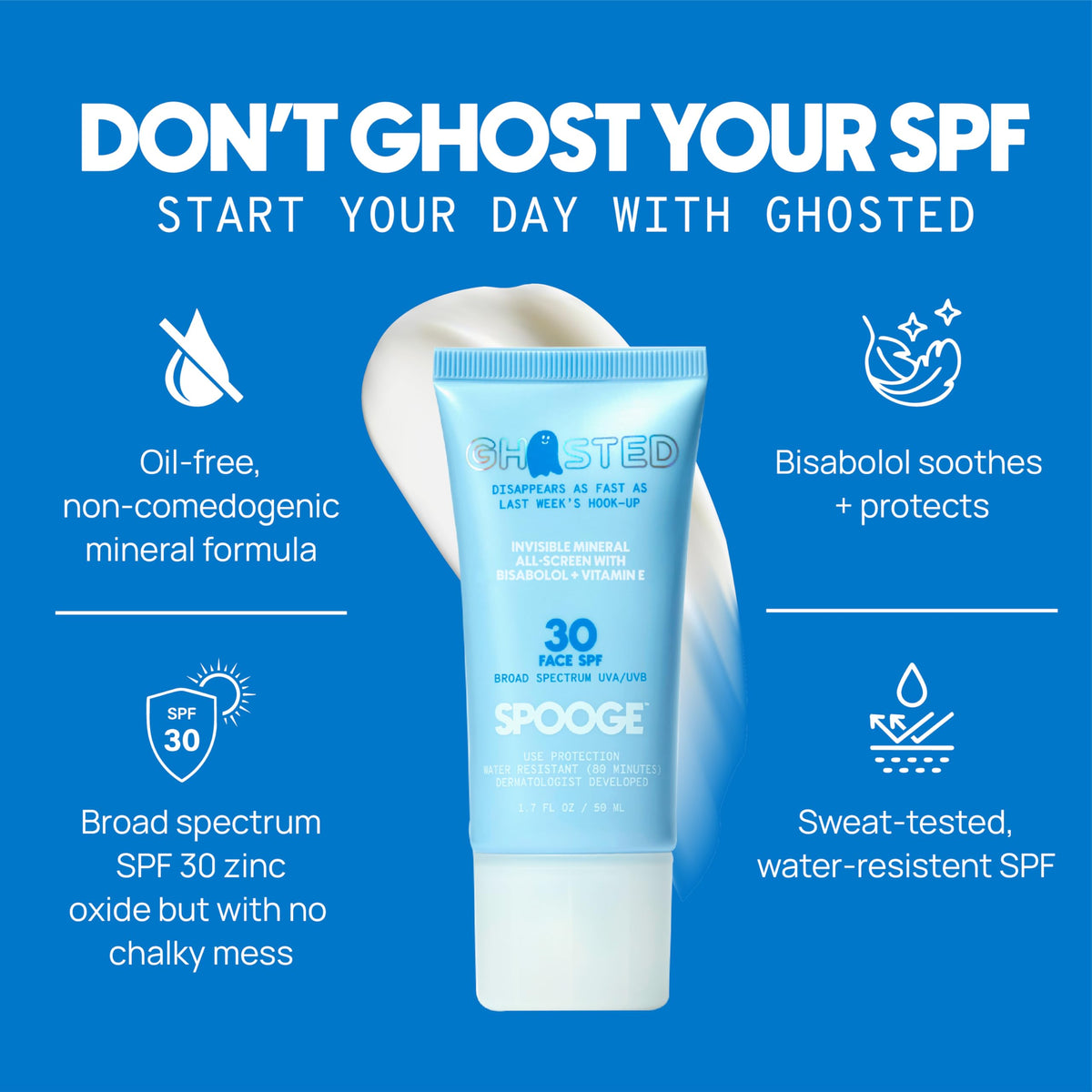 Spooge Ghosted reef-safe label highlights vegan, Leaping Bunny certified formula