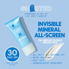 Spooge Ghosted sunscreen texture swatch reveals oil-free coverage