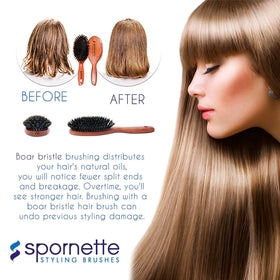 Spornette Deville rubber cushioned brush reducing breakage during brushing