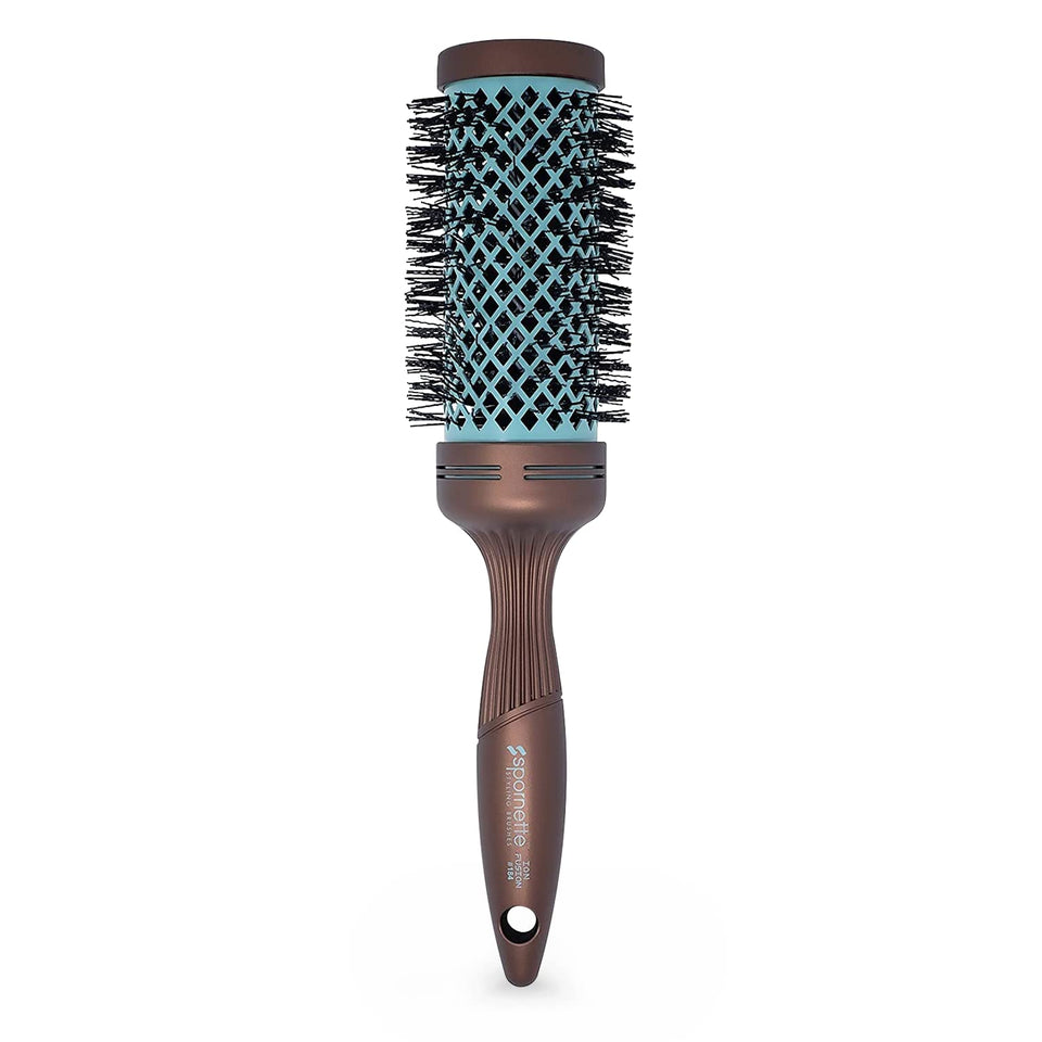 Spornette Ion Fusion ceramic round brush with vented barrel for smooth, frizz-free blowouts.