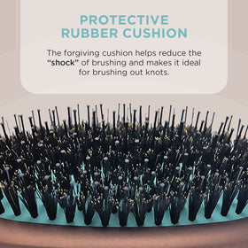 Spornette Ion Fusion Cushion Oval Brush air-cushioned design promotes quick drying between uses