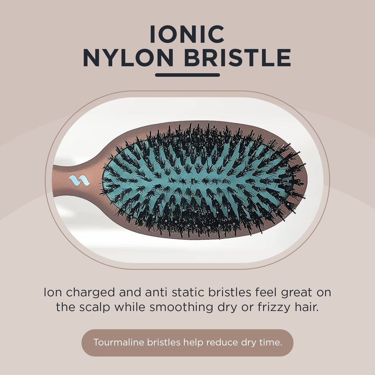 Spornette Ion Fusion Cushion Oval Brush boar bristles detail showing conditioning and detangling