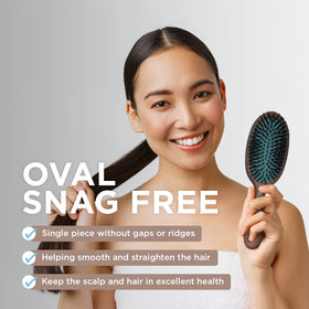 Spornette Ion Fusion Cushion Oval Brush ergonomic one-piece handle for comfortable daily use