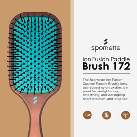 SPORNETTE Ion Fusion paddle brush smooths styling frizz