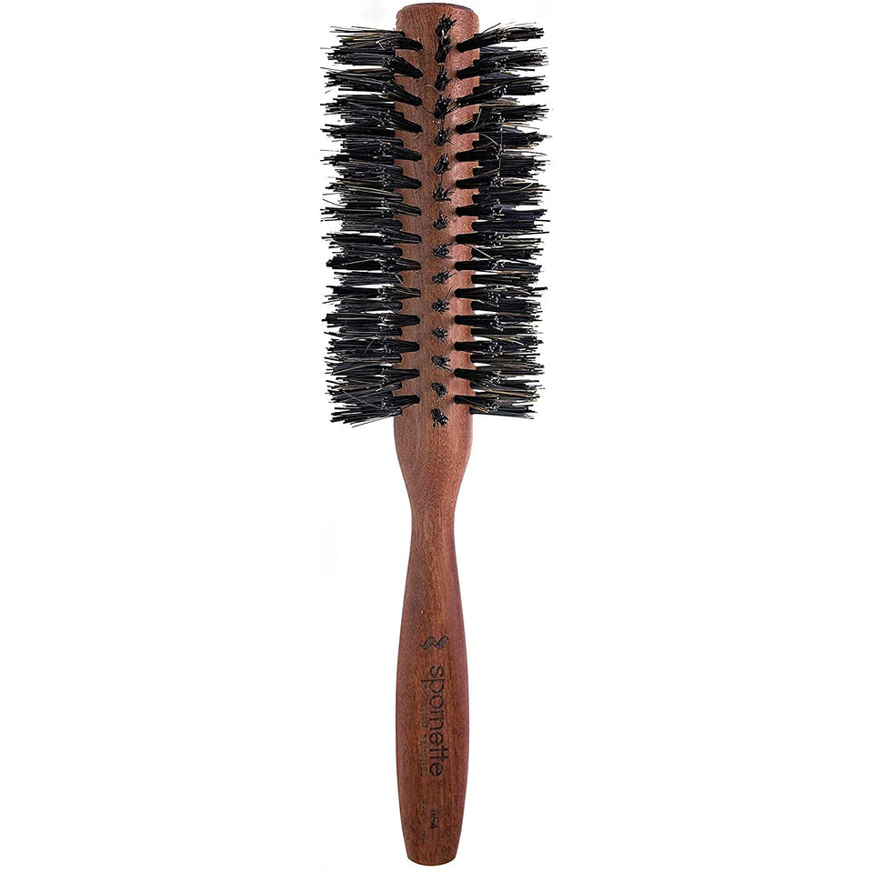 SPORNETTE Italian Round Boar Bristle Brush with 2.25-inch diameter for root lift