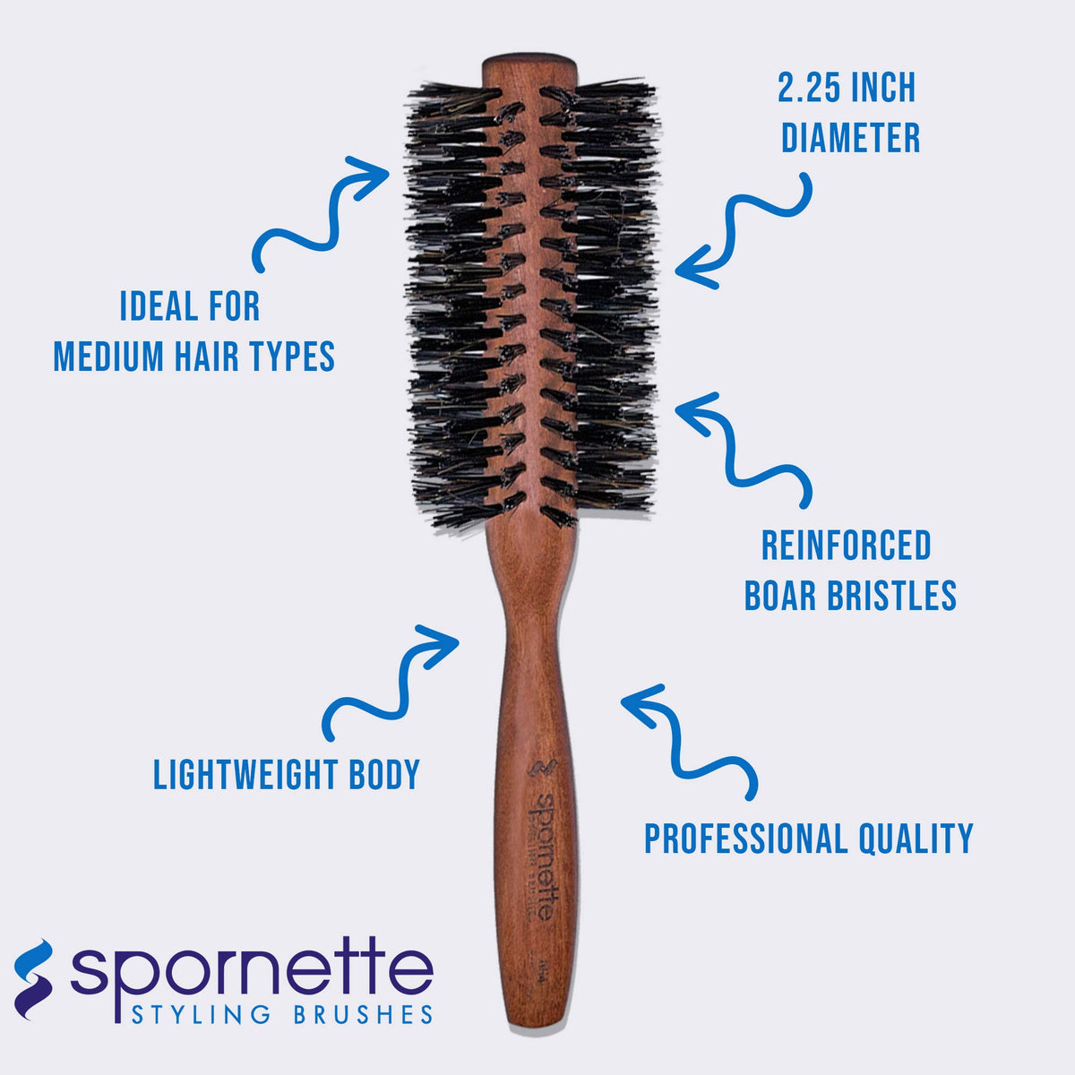 SPORNETTE reinforced boar bristles for durable everyday use