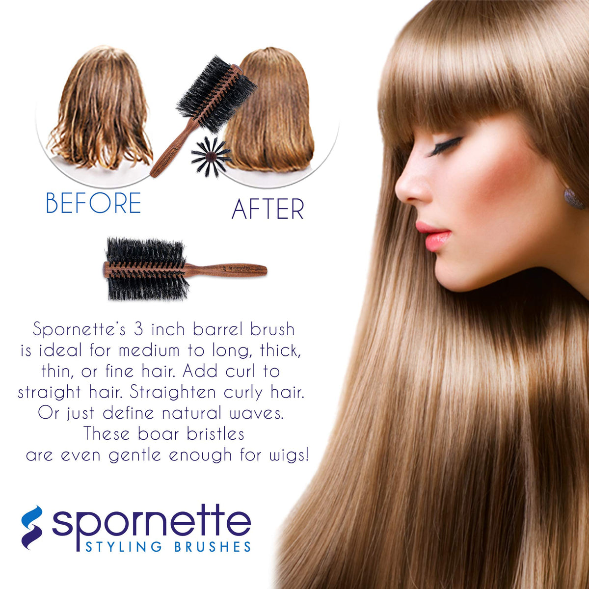 SPORNETTE Italian Rounder is gentle enough for wigs and delicate fibers